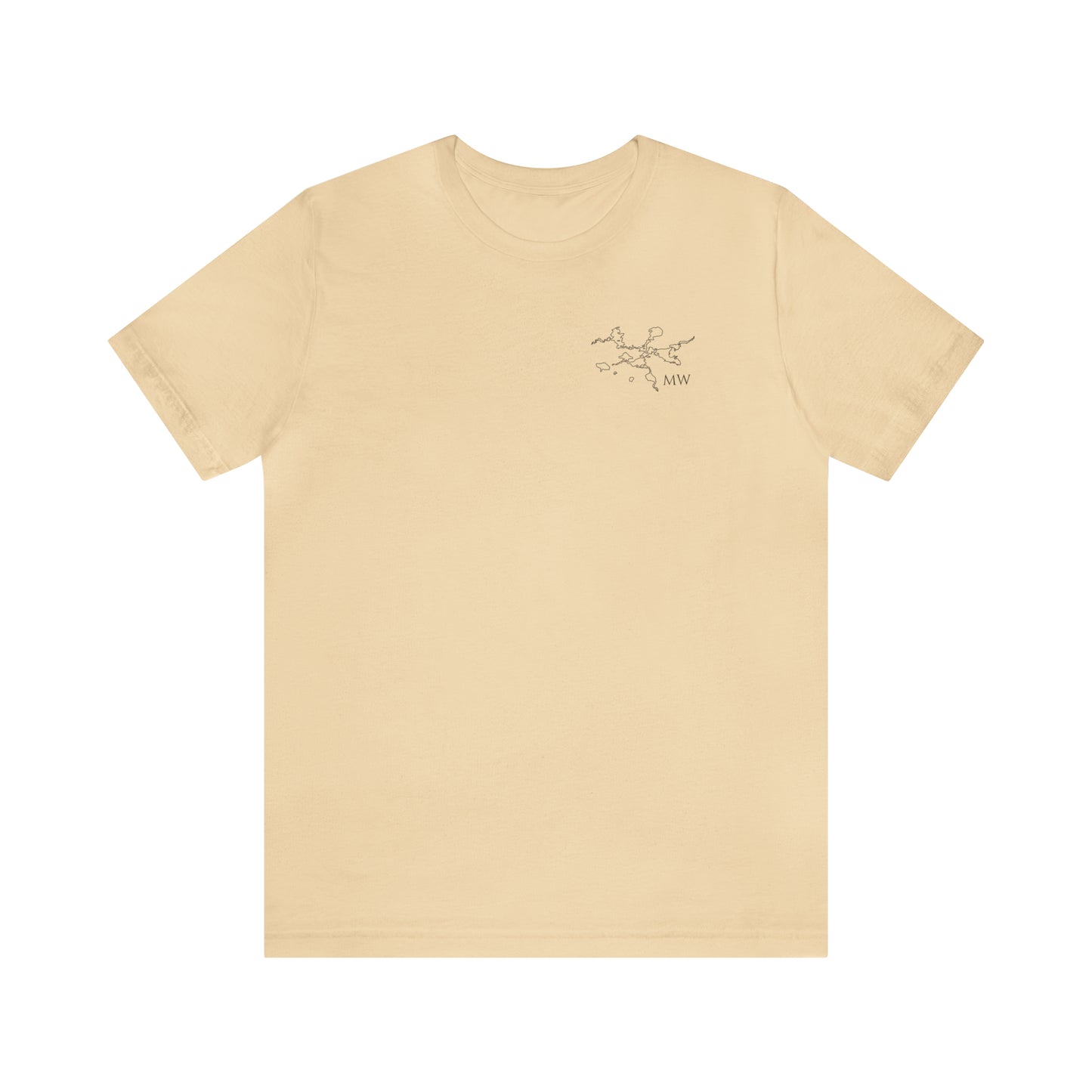 Paddle Board Female Back - Manitowish Waters Unisex Lightweight Short Sleeve Tee