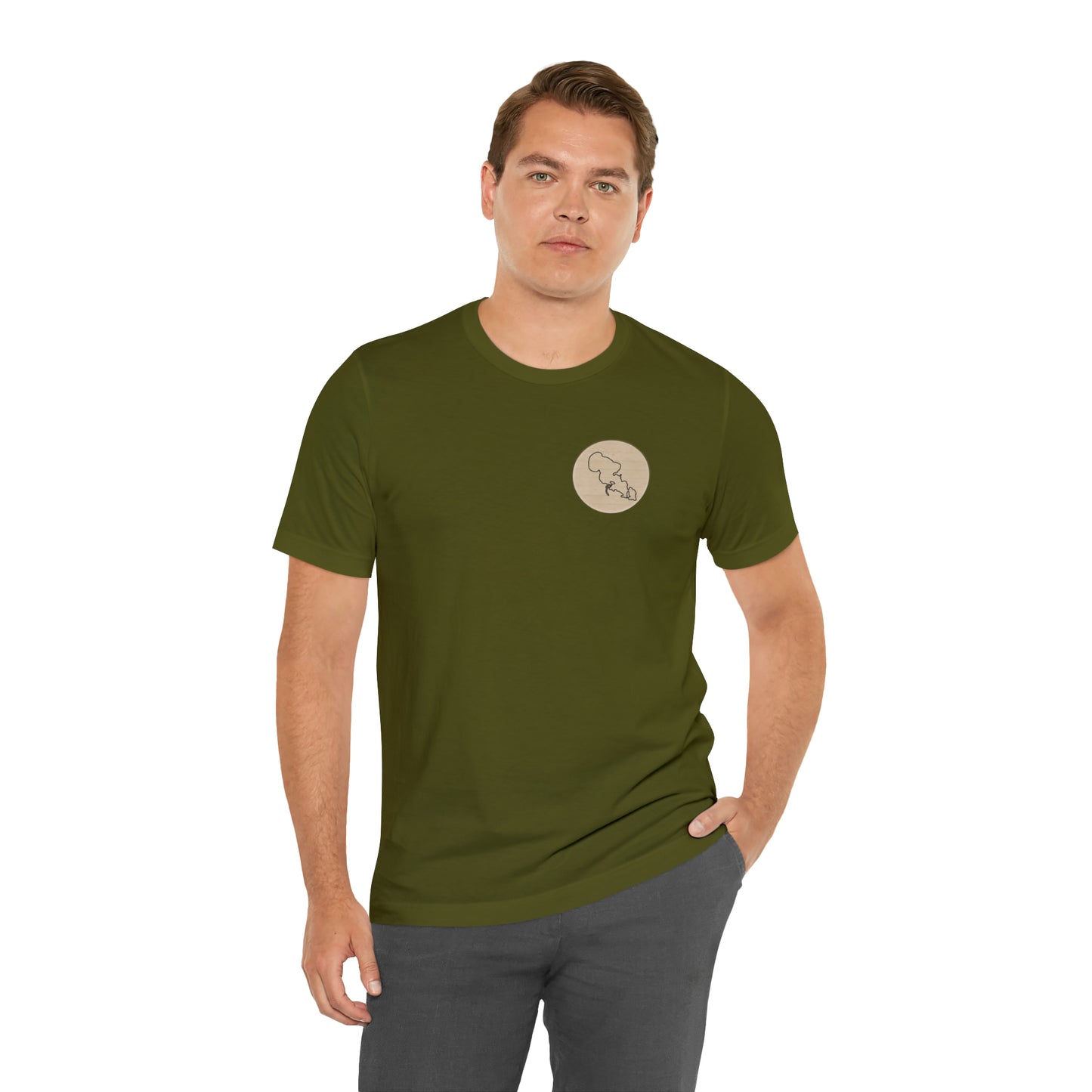 Row Boat Dog Fishing Color - Lac LaBelle Unisex Lightweight Short Sleeve Tee