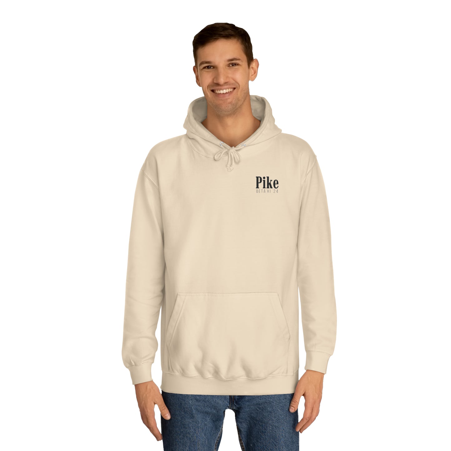 Pike Final Mockup Navy Unisex Hoodie Medium Weight (brown and navy yellow)