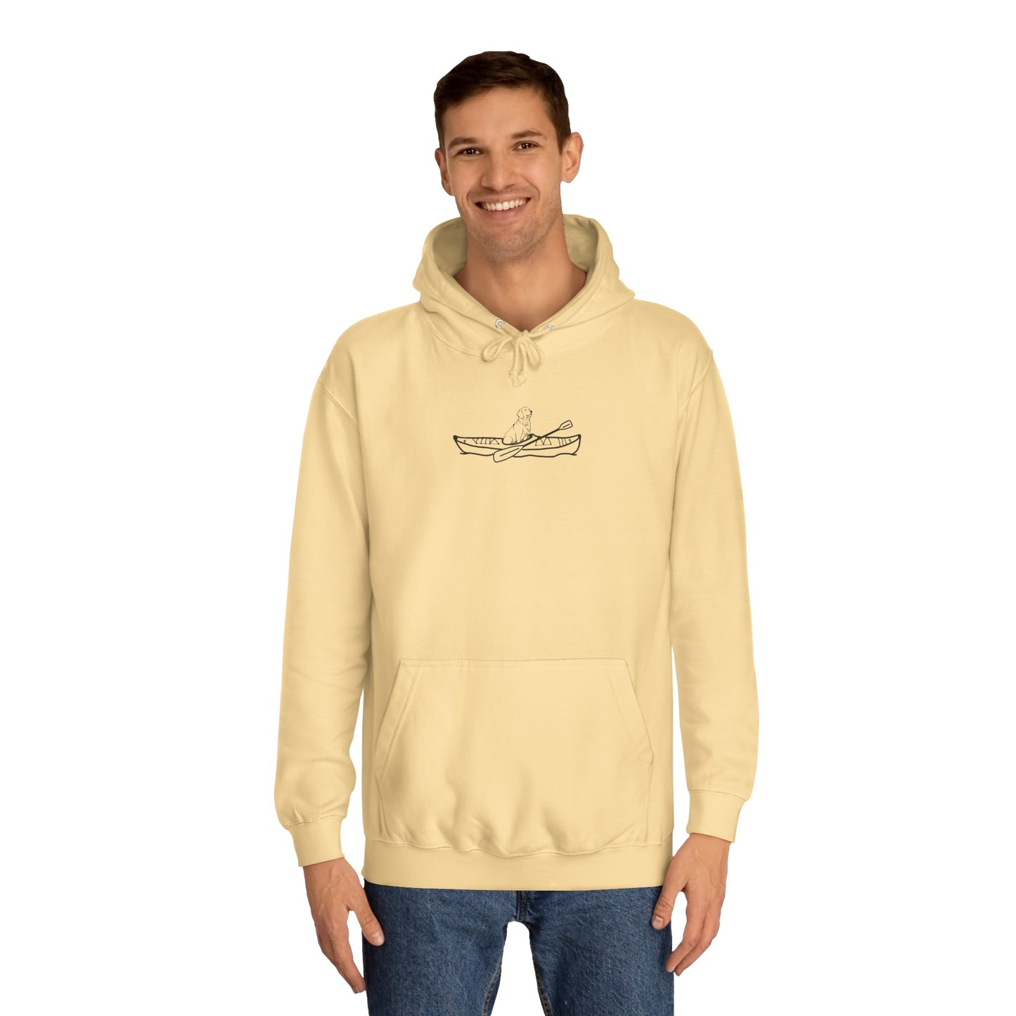 Kayak Dog - Golden Retriever Plain - Unisex Medium Weight Hoodie