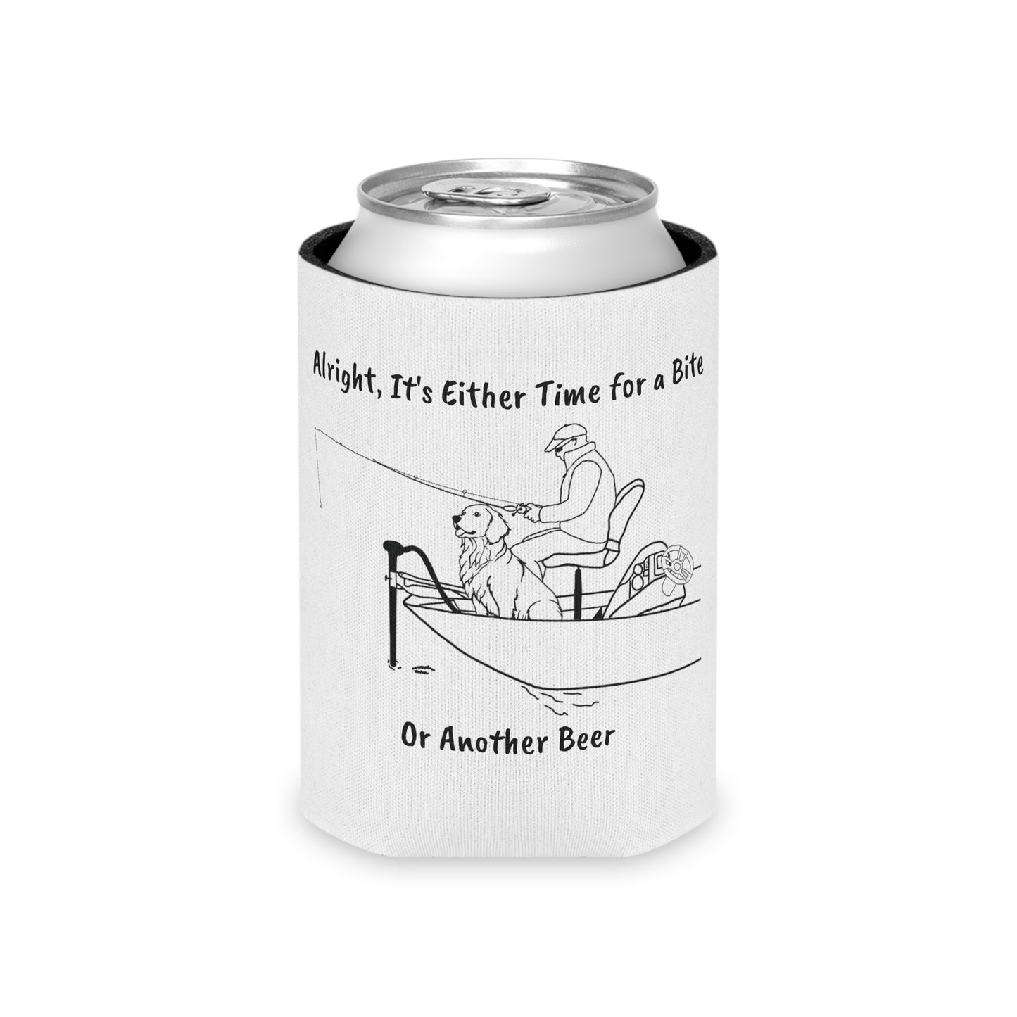 Okauchee Lake Bite or Beer with Golden Retriever Koozie