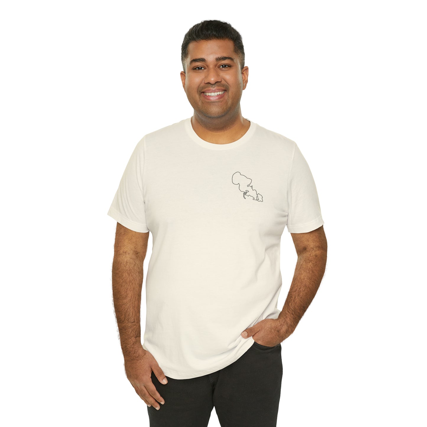Row Boat Dog Fishing Color - Lac LaBelle Unisex Lightweight Short Sleeve Tee