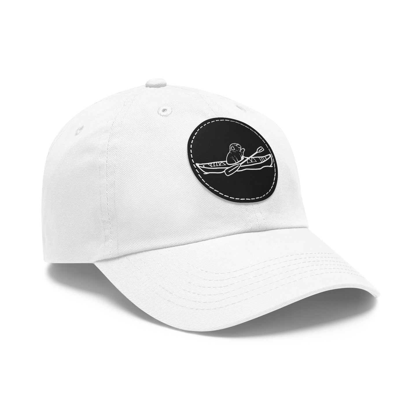 Hat with Leather Patch (Kayak Dog English Bulldog)