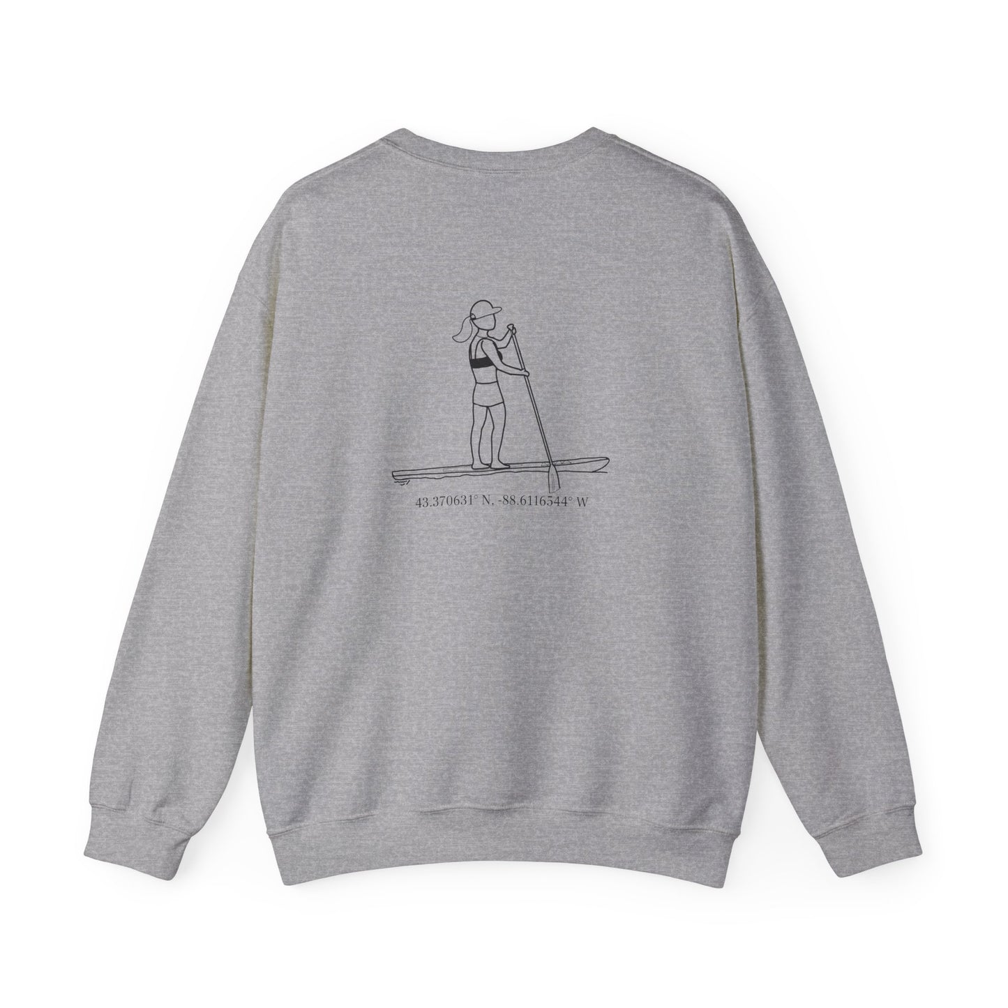 Paddle Board Girl - Sinissippi Lake Unisex Heavy Blend™ Crewneck Sweatshirt