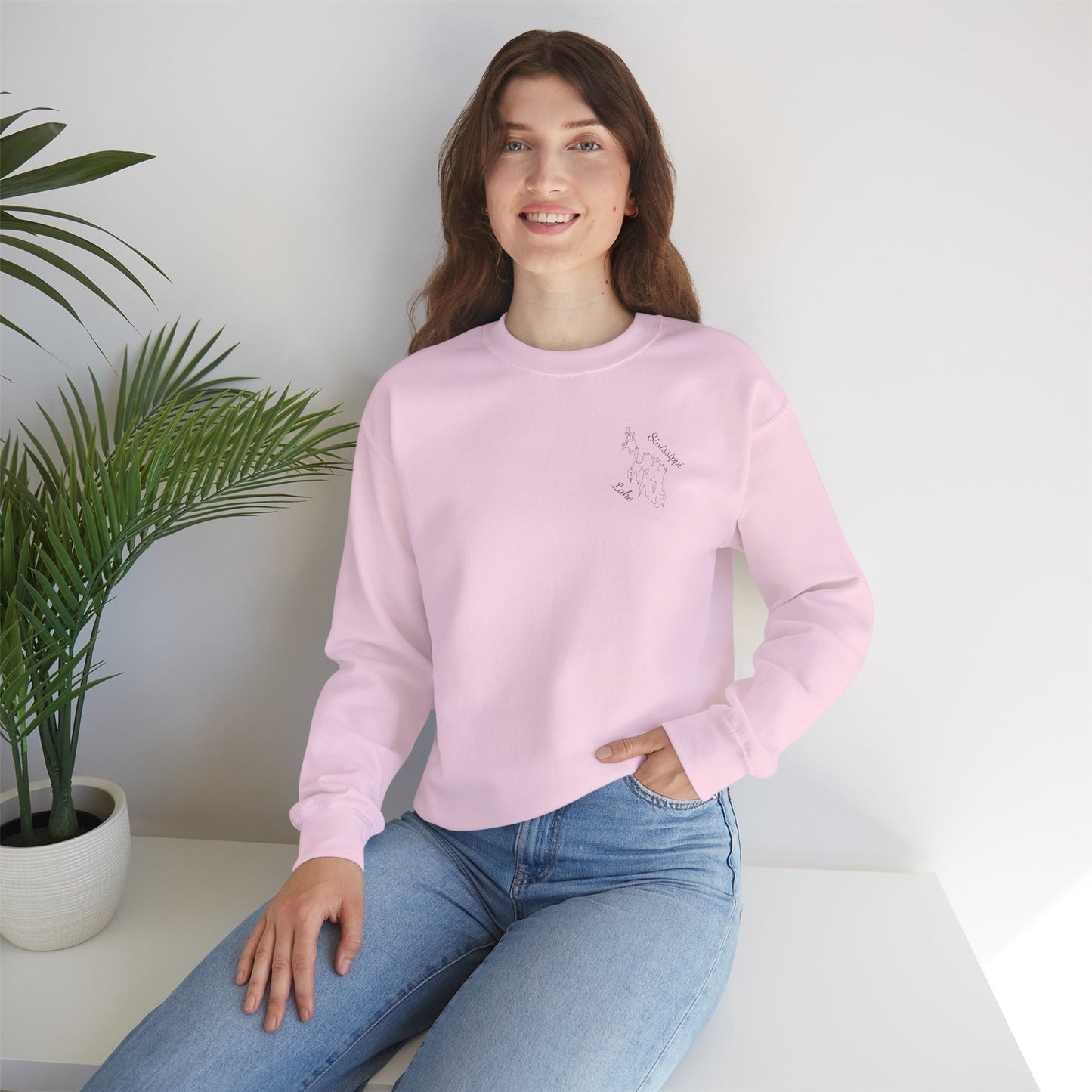 Paddle Board Girl - Sinissippi Lake Unisex Heavy Blend™ Crewneck Sweatshirt