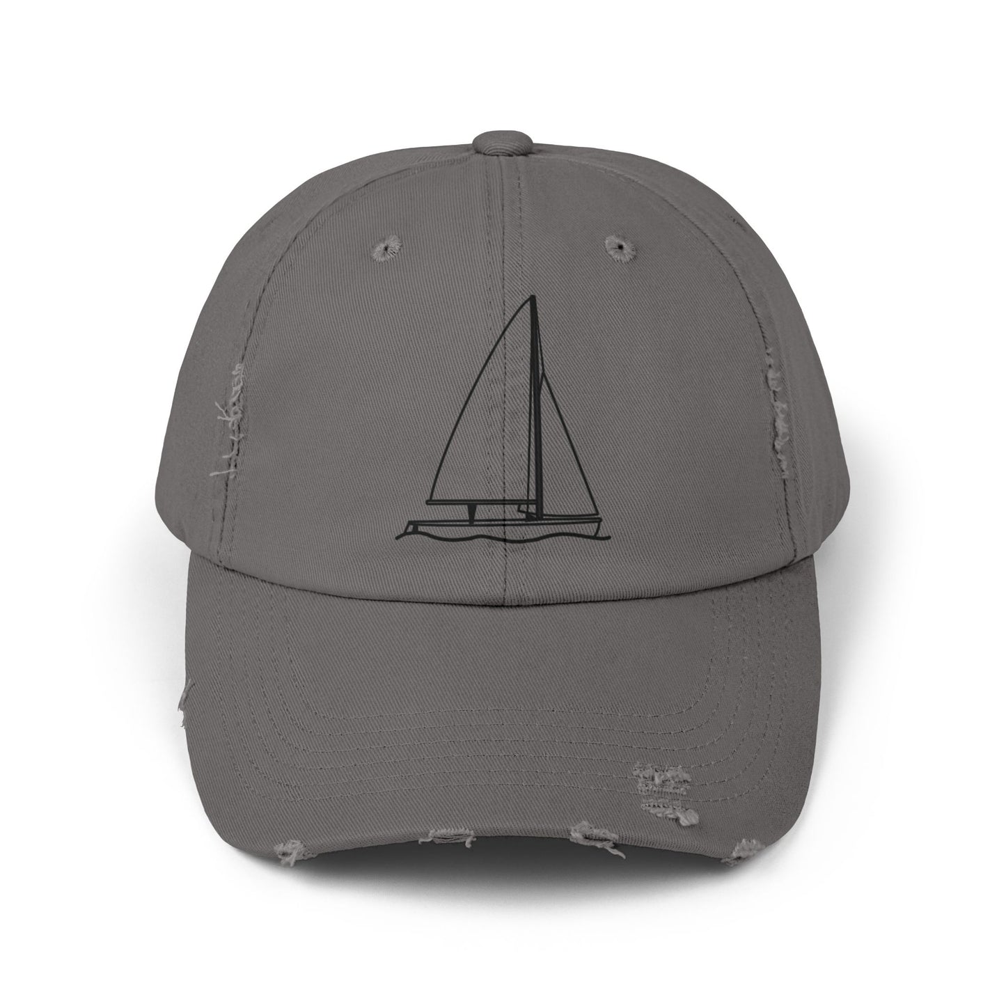 Unisex Distressed Cap (Sailboat 470 Model Type Design)