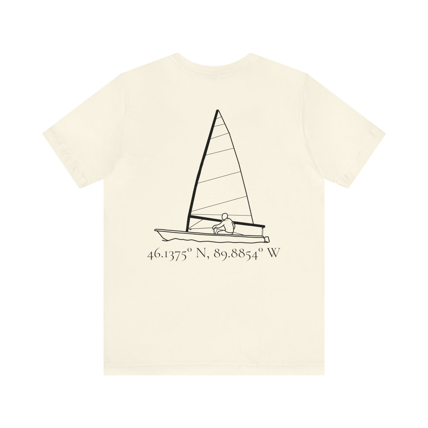 Sailing and Coordinates - Manitowish Waters Unisex Lightweight Short Sleeve Tee