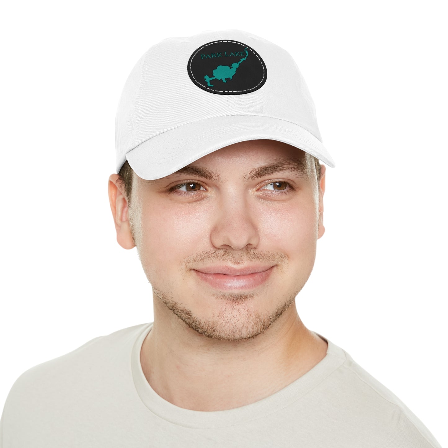 Park Lake Embroidered Hat with Leather Patch