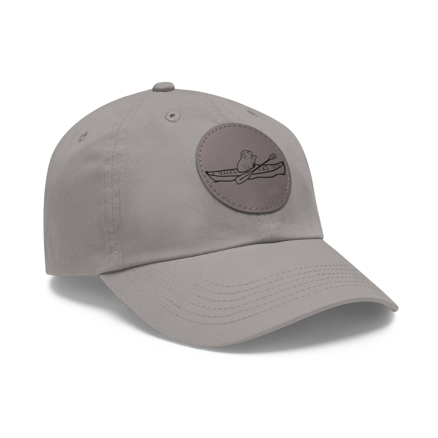 Hat with Leather Patch (Kayak Dog English Bulldog)
