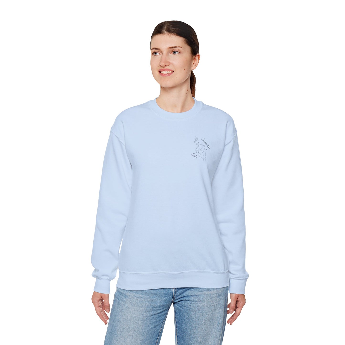 Paddle Board Girl - Sinissippi Lake Unisex Heavy Blend™ Crewneck Sweatshirt