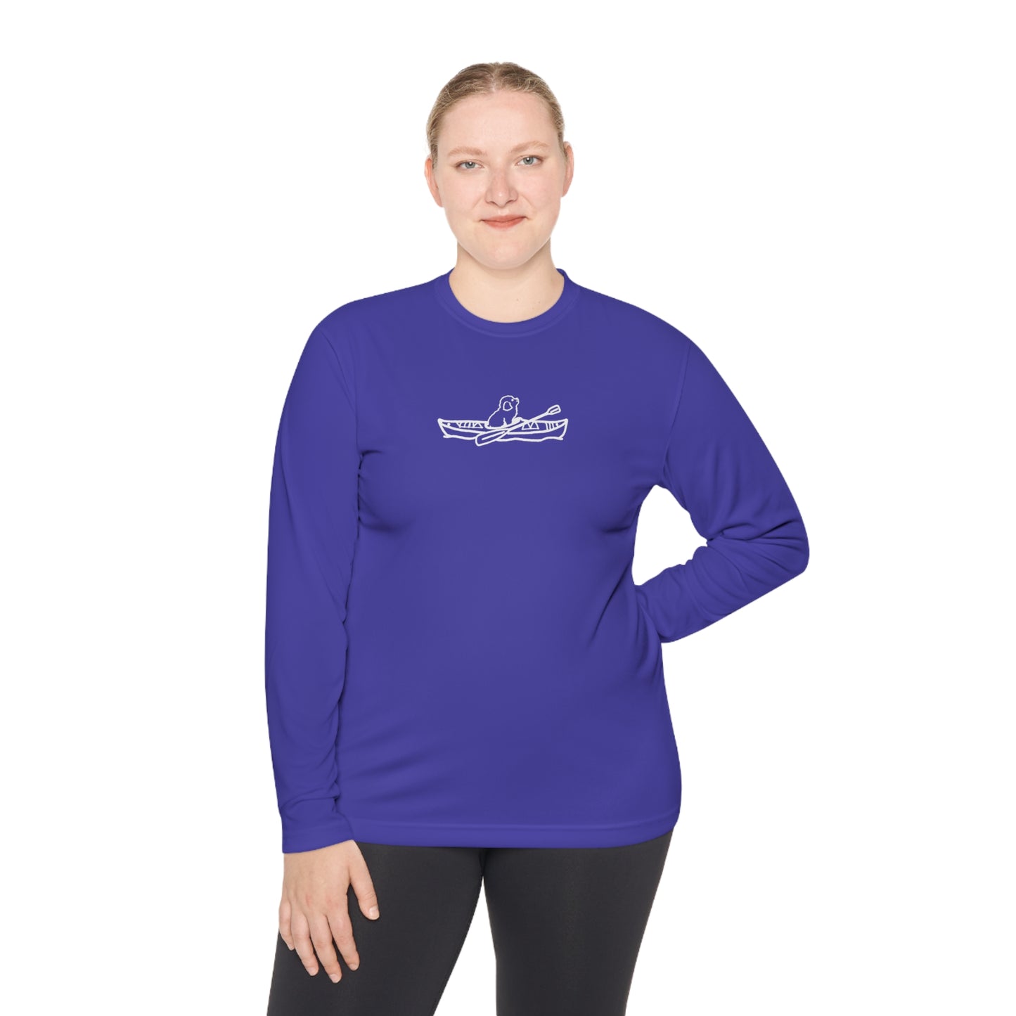 Kayak Dog - Mini Golden Doodle/Toy Poodle - Unisex Lightweight Sport Long Sleeve Tee