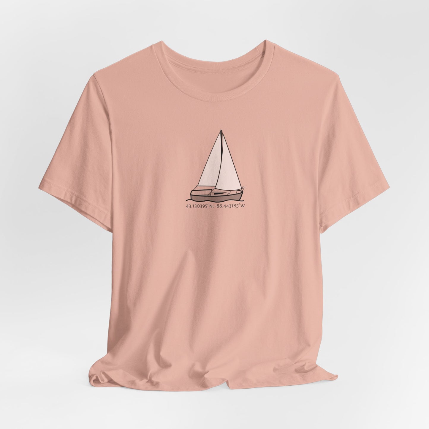 Unisex Lightweight Short Sleeve Tee (Comfort Sailboat Design)