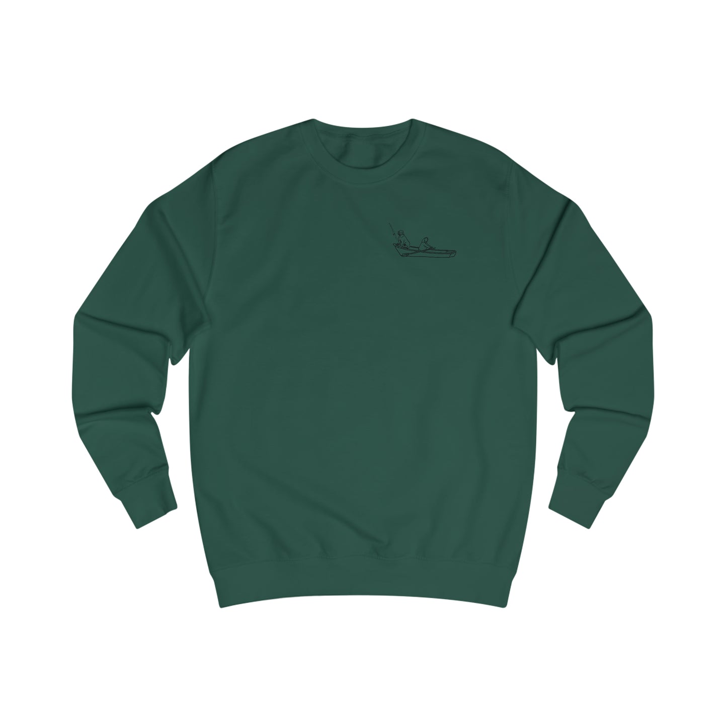 Row Boat Dog Fishing - Okauchee Lake Men's Sweatshirt
