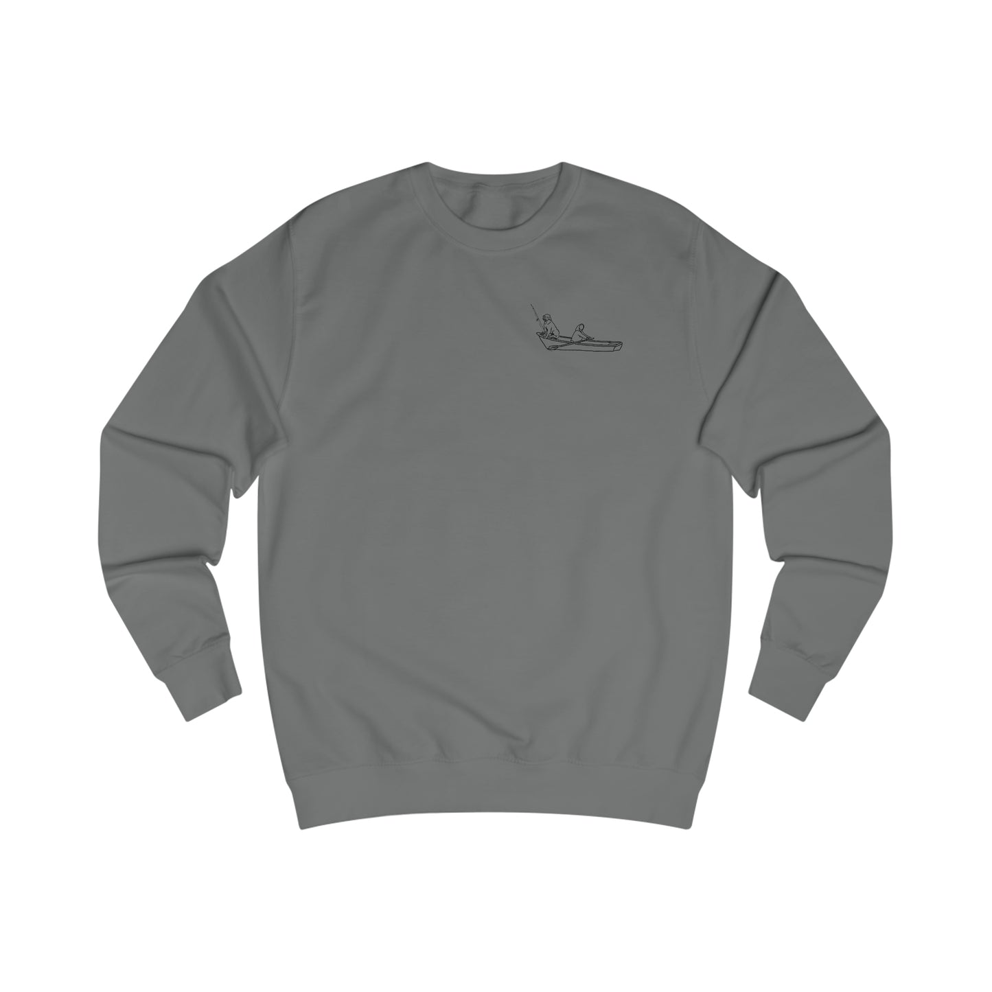Row Boat Dog Fishing - Okauchee Lake Men's Sweatshirt