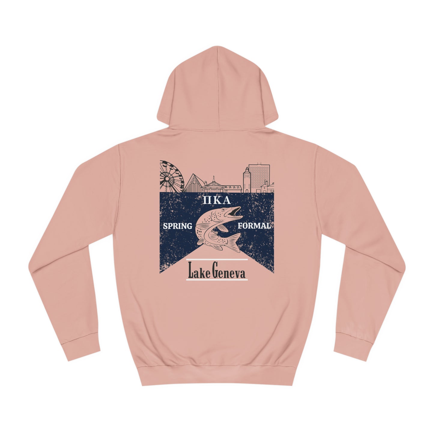Pike Final Mockup Navy Unisex Hoodie Medium Weight (brown and navy yellow)