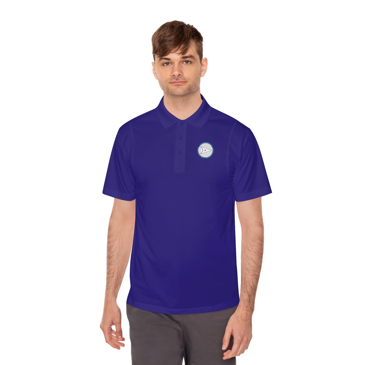 La Belle Yacth Club Logo Circle Patch Men's Sport Polo Shirt