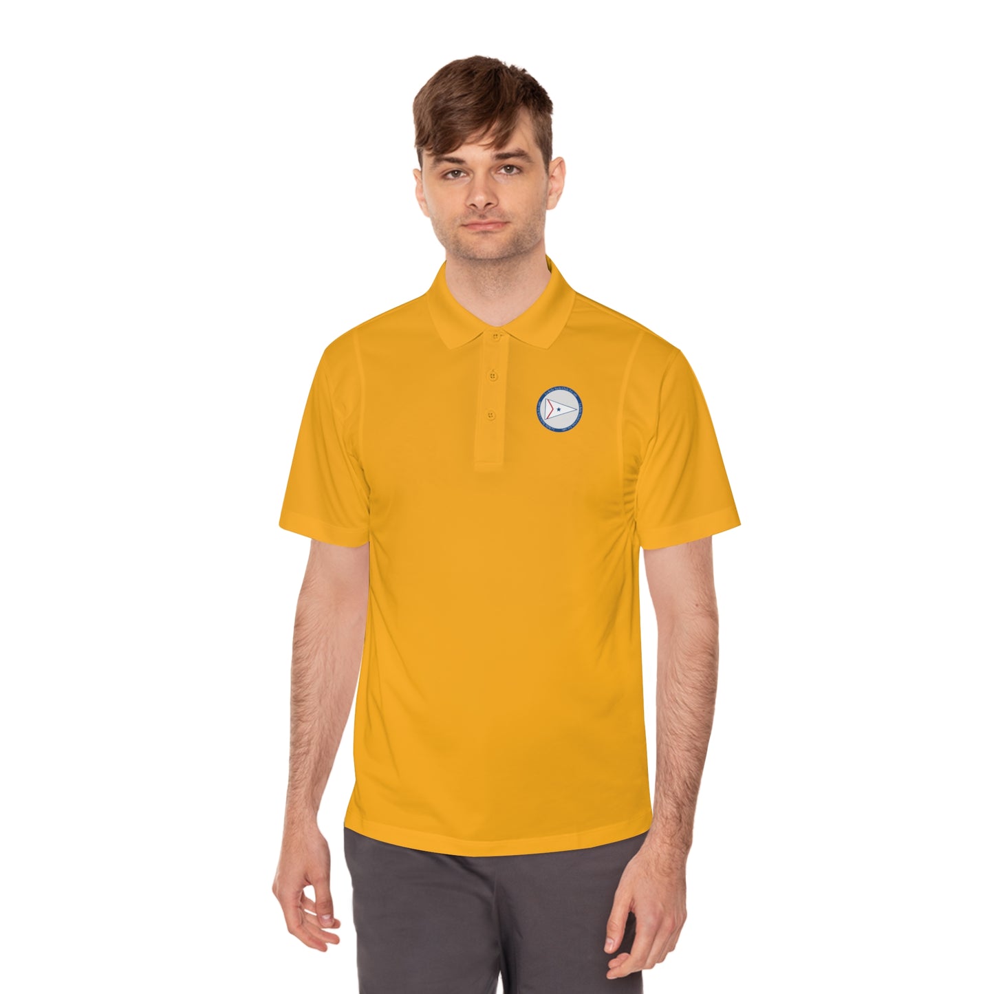 La Belle Yacth Club Logo Circle Patch Men's Sport Polo Shirt