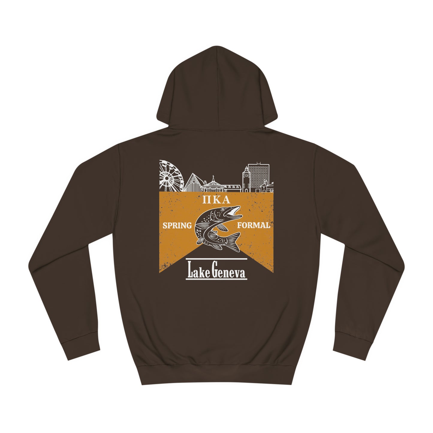 Pike Final Mockup Navy Unisex Hoodie Medium Weight (brown and navy yellow)