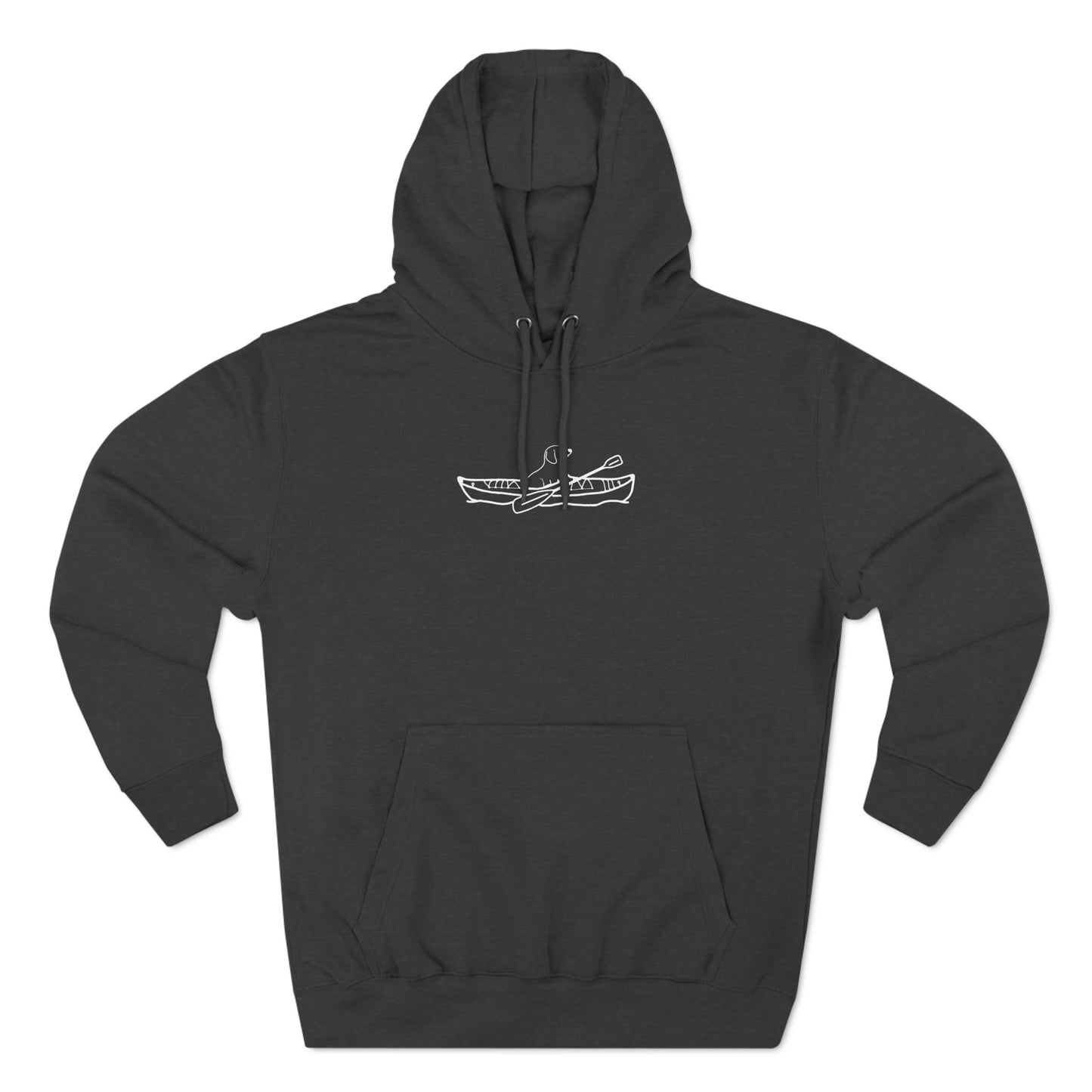 Kayak Dog - Dachshund Plain, Three-Panel Fleece Hoodie Unisex (LS)