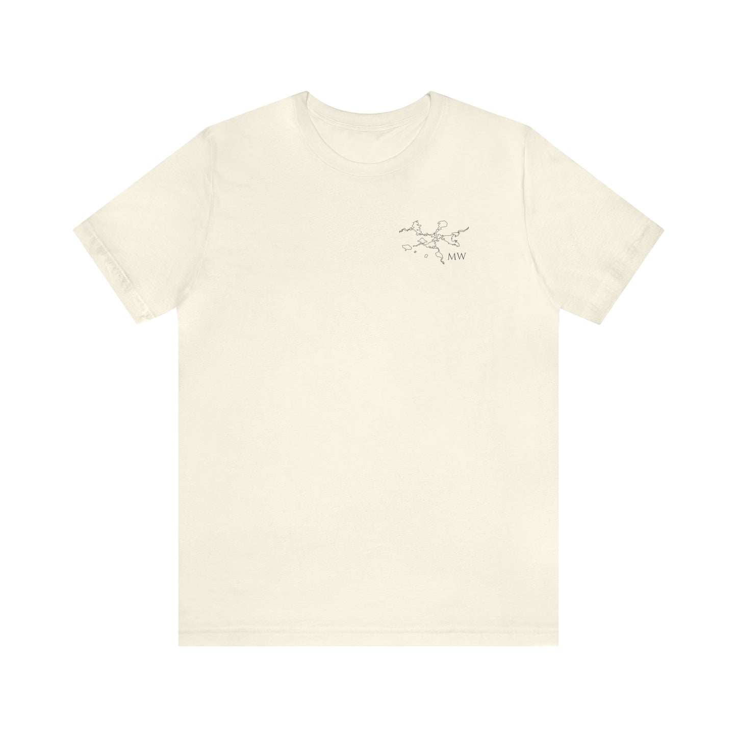Paddle Board Female Back - Manitowish Waters Unisex Lightweight Short Sleeve Tee