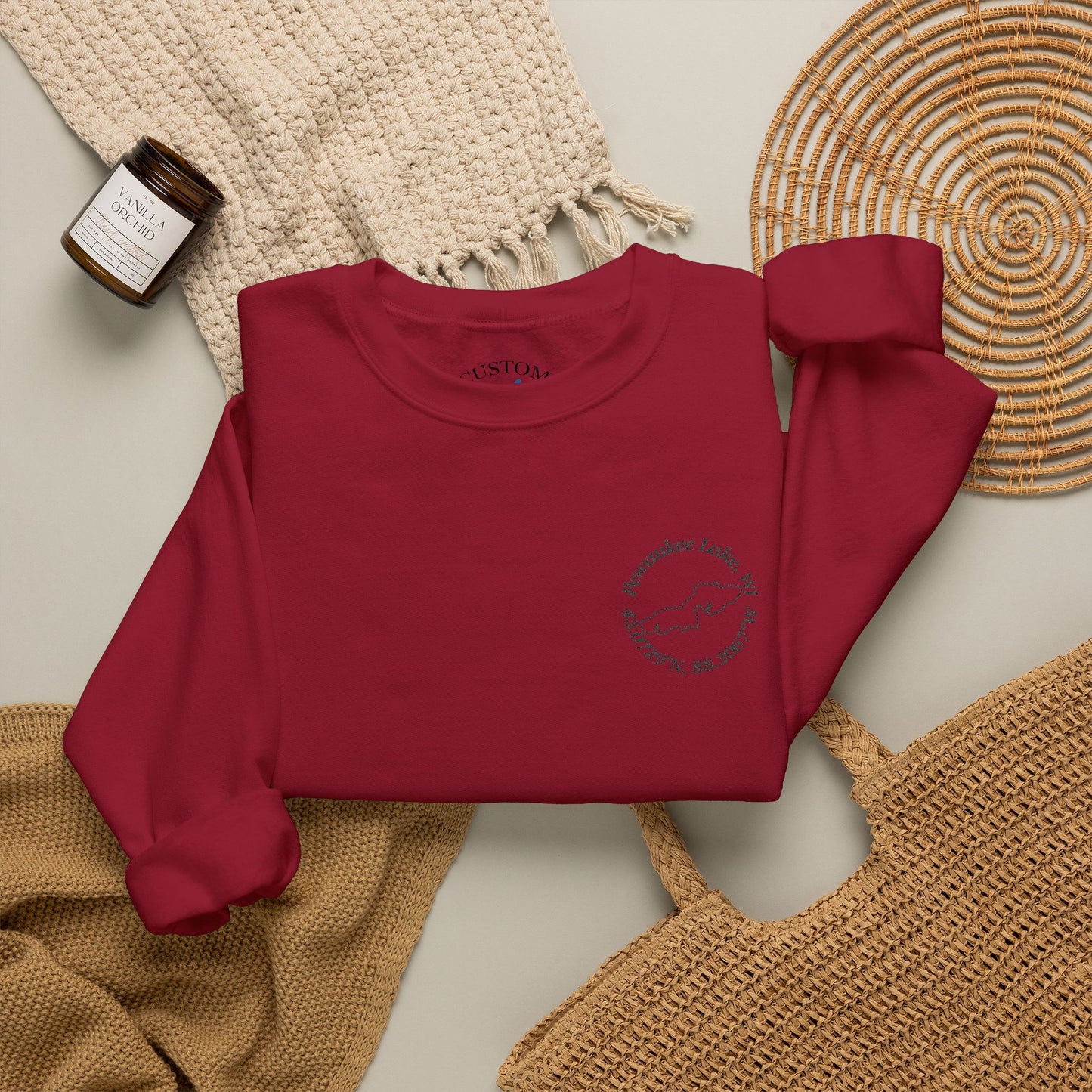 Pewaukee Lake Embroidered Crewneck Sweatshirt - Gildan