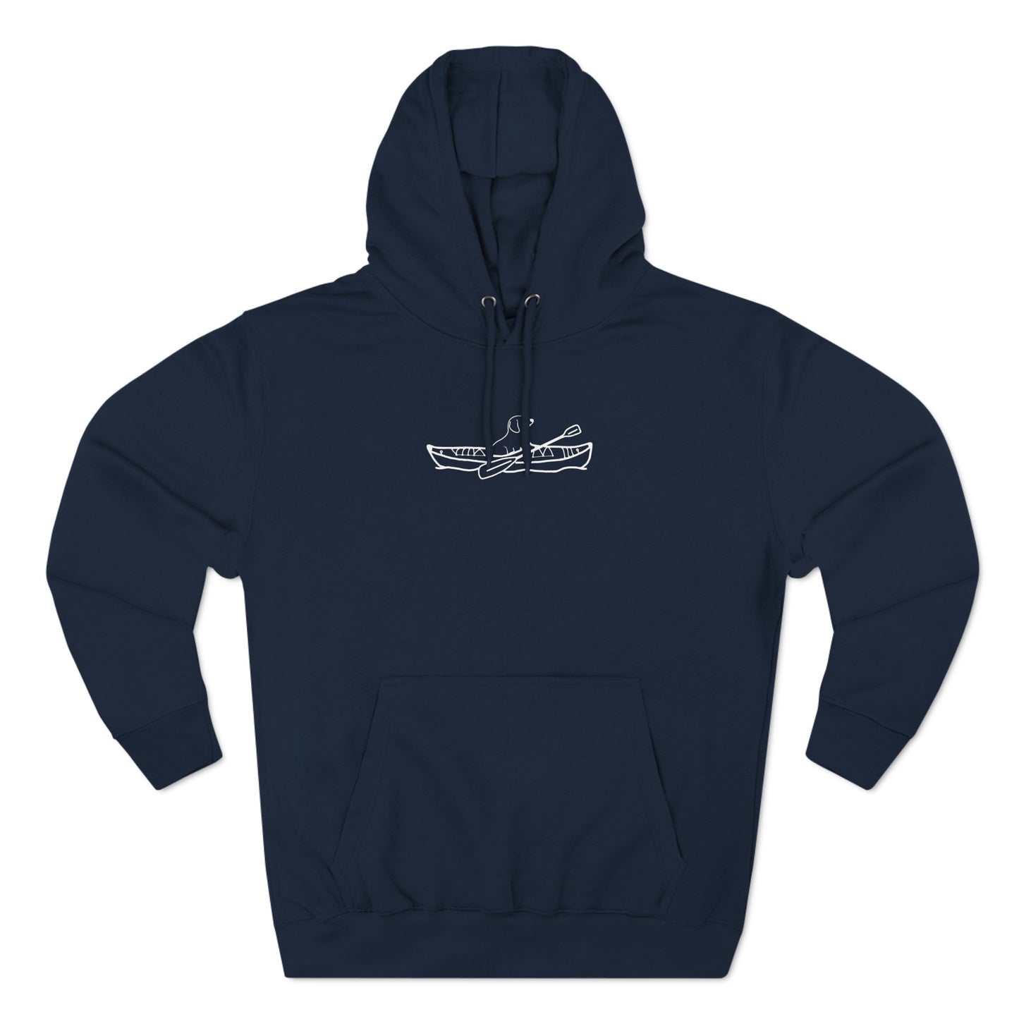 Kayak Dog - Dachshund Plain, Three-Panel Fleece Hoodie Unisex (LS)