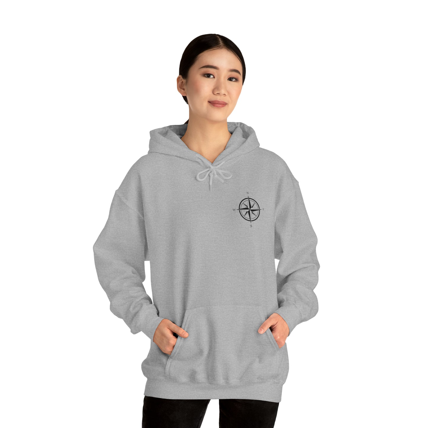 Eagle River Compass Rose Patch - Unisex Heavy Blend Hooded Sweatshirt