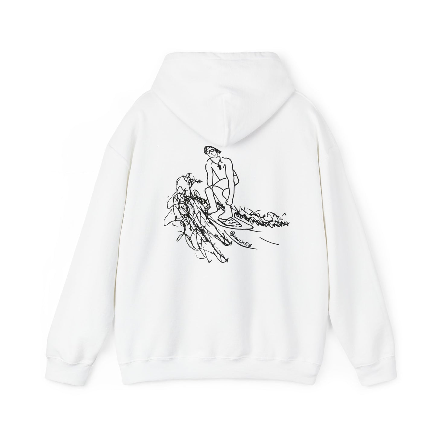 Surfing Sketch (Okauchee Lake) Unisex Heavy Blend Hooded Sweatshirt