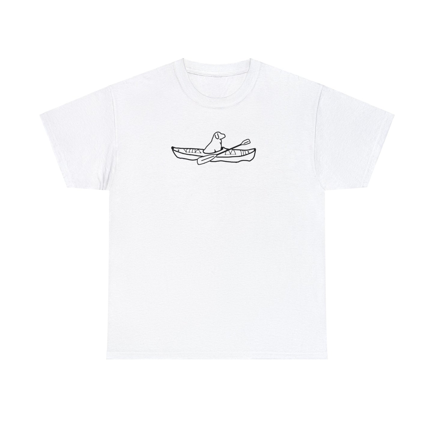 Unisex Heavy Tee Shirt - Kayak Dog