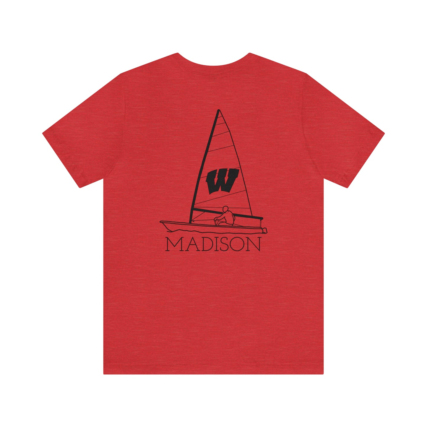 Mendota/Monona , sailboat Badger Logo - Bella & Canvas Short Sleeve