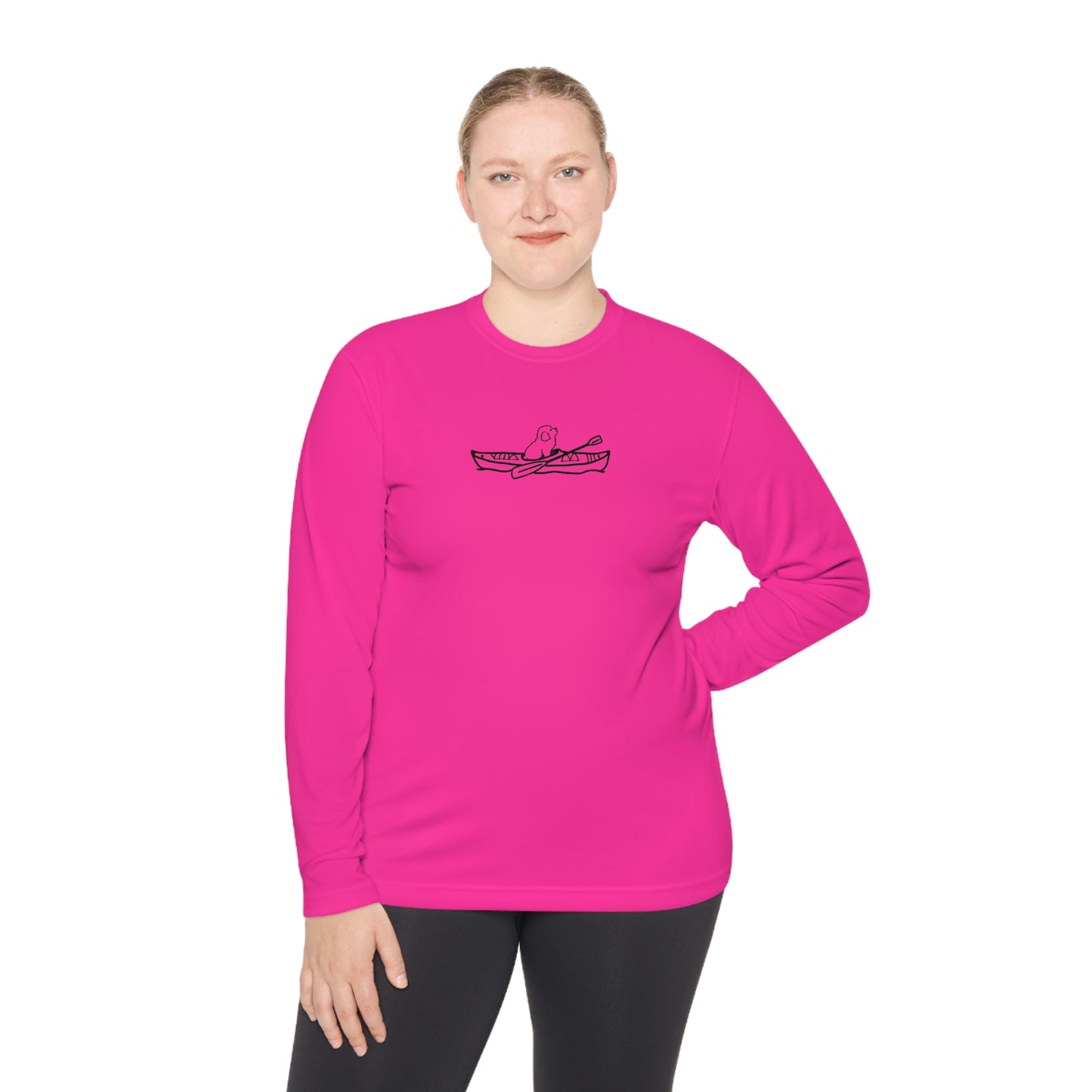 Kayak Dog - Mini Golden Doodle/Toy Poodle - Unisex Lightweight Sport Long Sleeve Tee