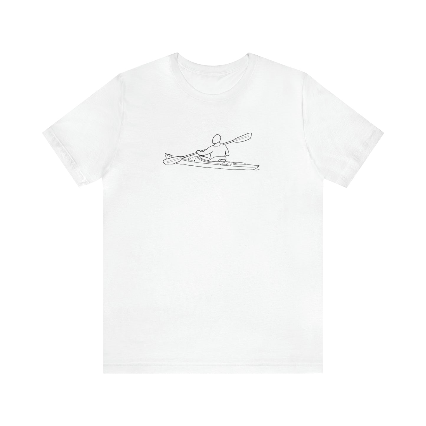 Lac LaBelle, Kayak Front - Unisex Lightweight Short Sleeve Tee