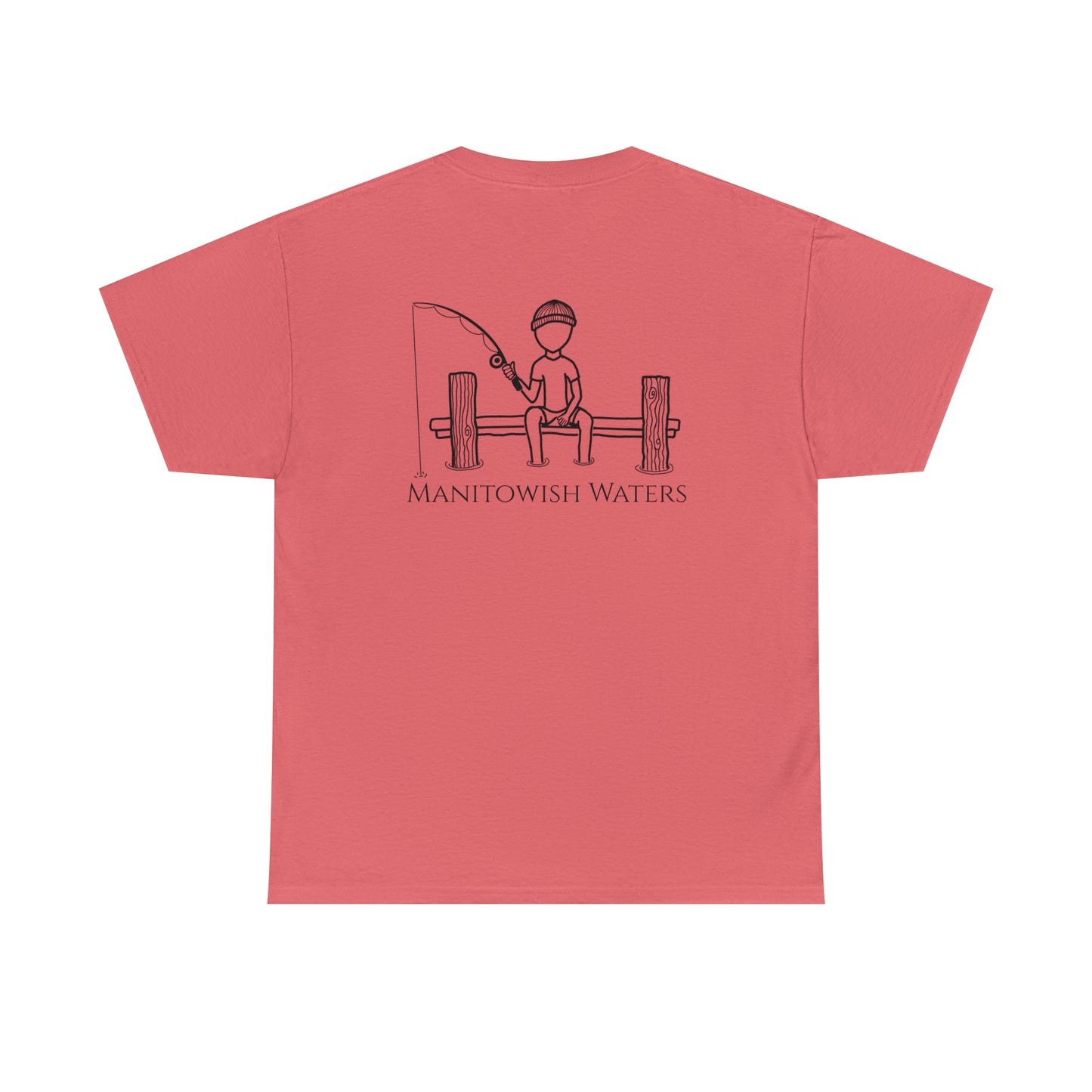 Manitowish Waters Fishing Off Dock - Unisex Heavyweight Short Sleeve Tee