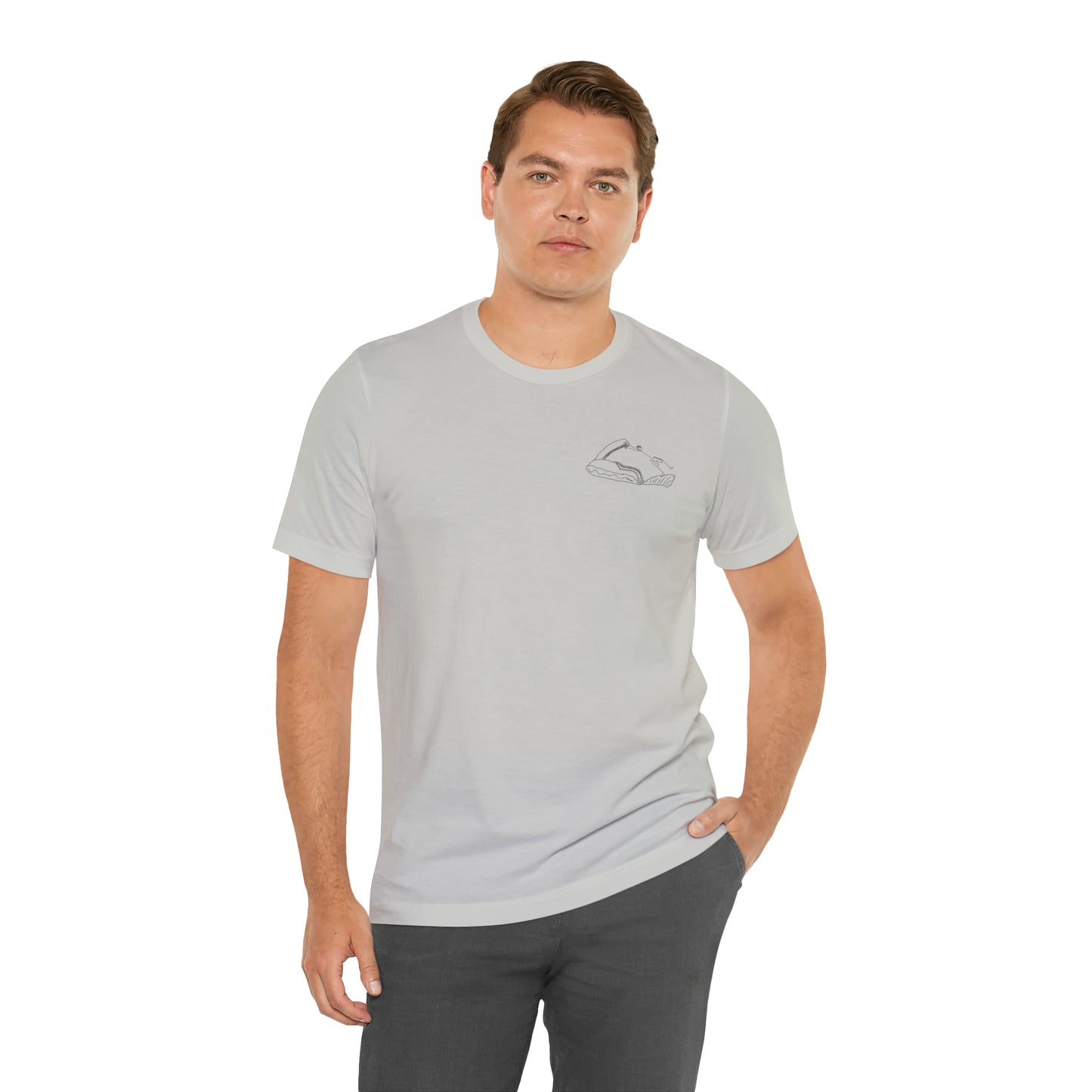 Okauchee Lake, Standup Jetski Fall - Unisex Lightweight Short Sleeve Tee