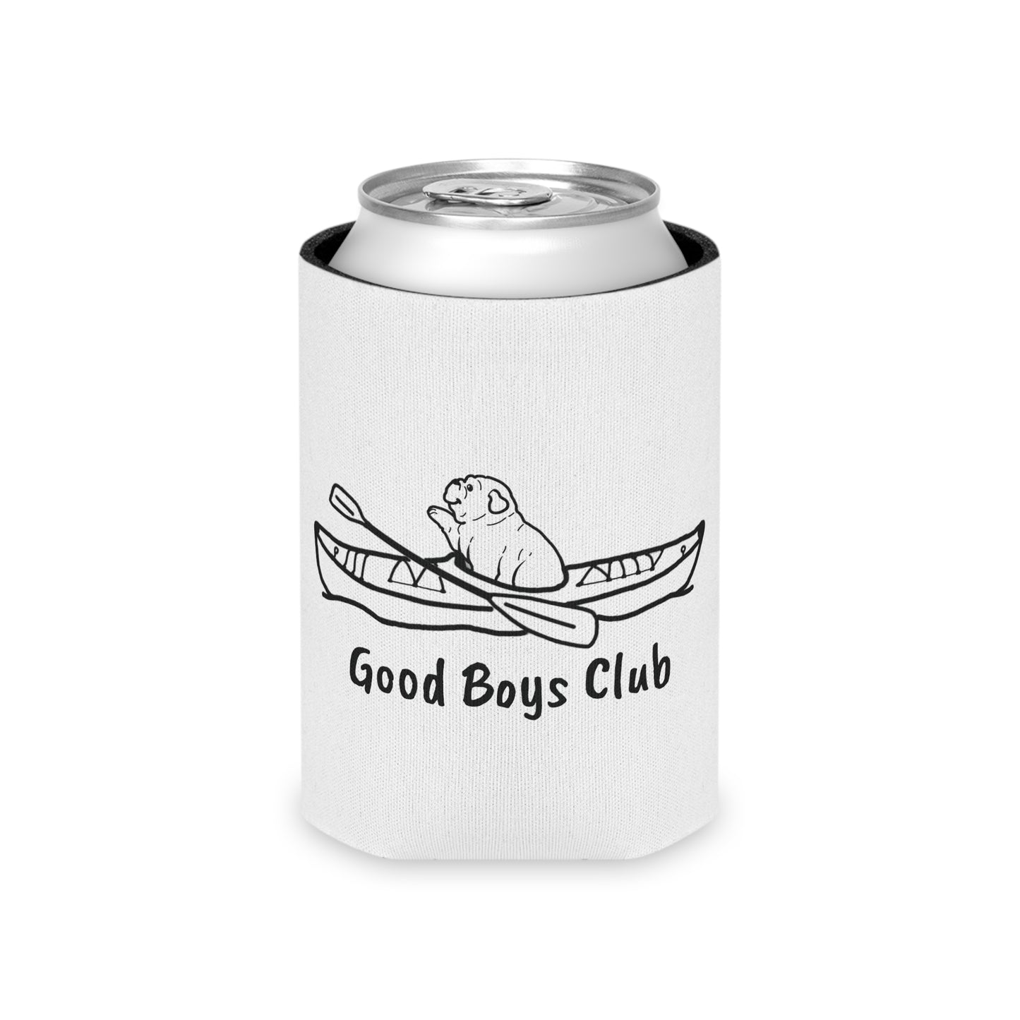 Okauchee Lake English Bulldog Kayak Dog Can Koozie