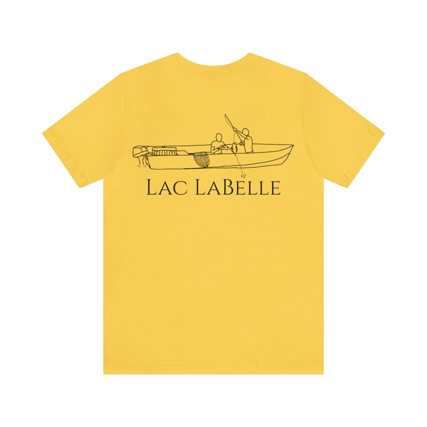 Lac LaBelle, 2 Guys Fishing - Unisex Lightweight Short Sleeve Tee