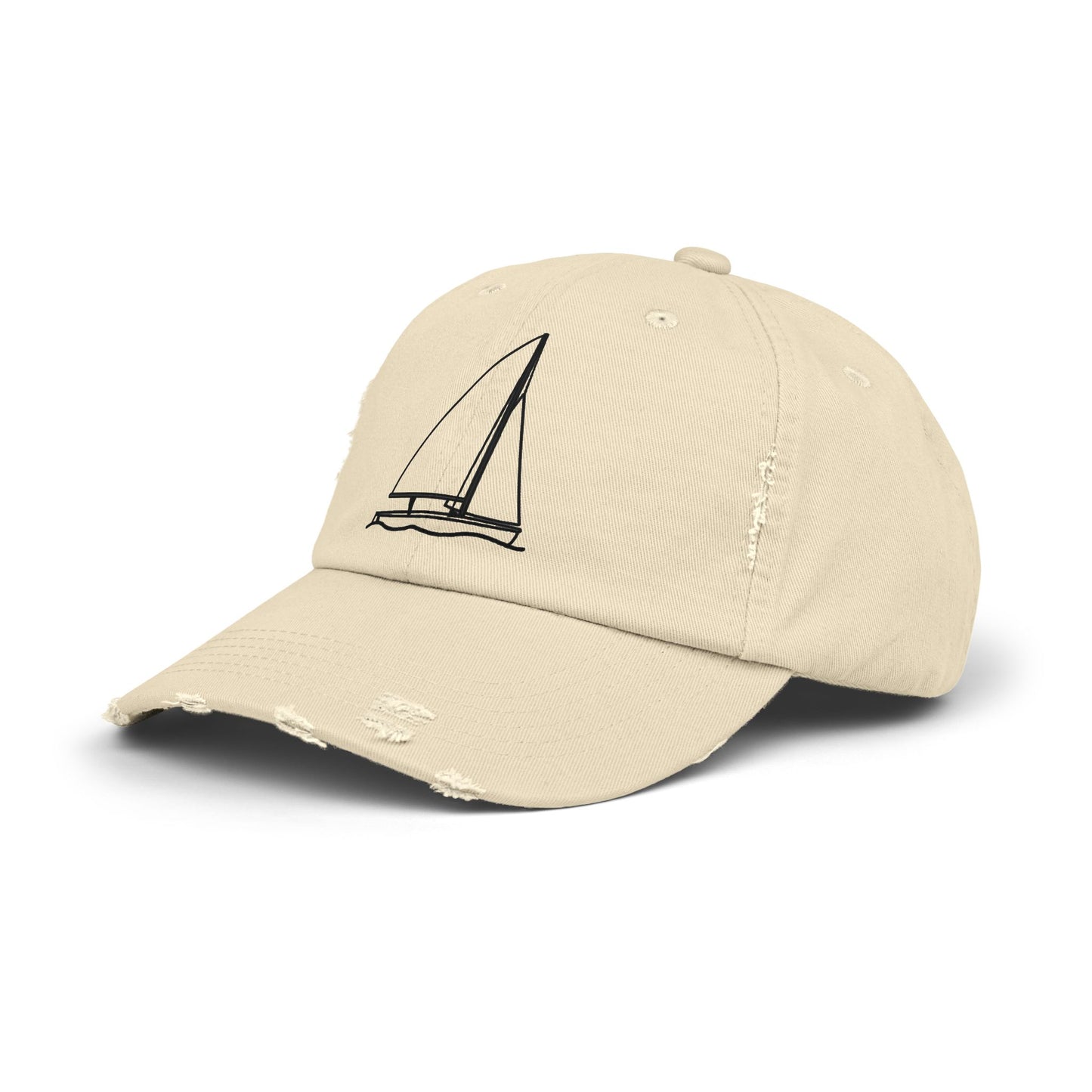 Unisex Distressed Cap (Sailboat 470 Model Type Design)