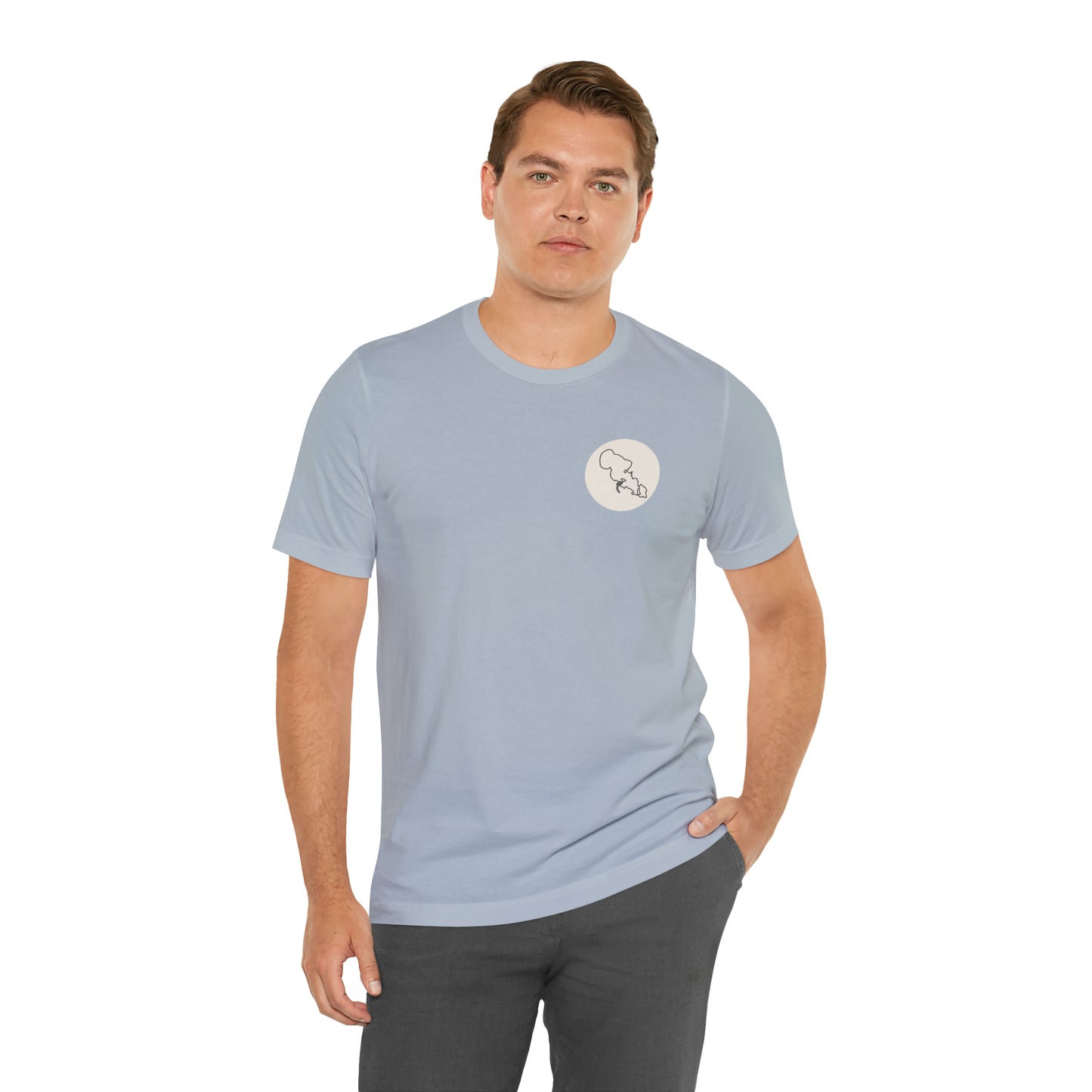 Row Boat Dog Fishing Color - Lac LaBelle Unisex Lightweight Short Sleeve Tee