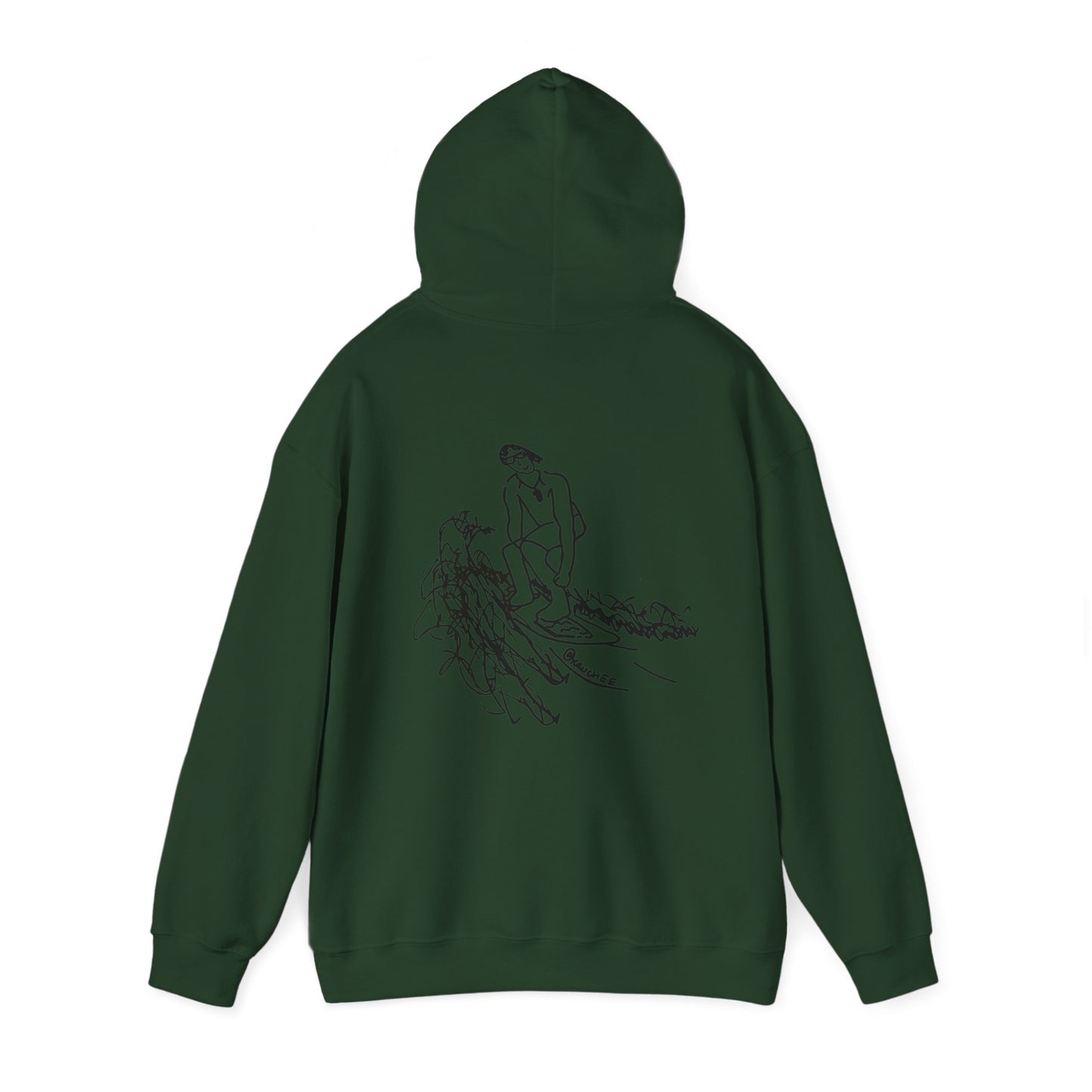 Surfing Sketch (Okauchee Lake) Unisex Heavy Blend Hooded Sweatshirt