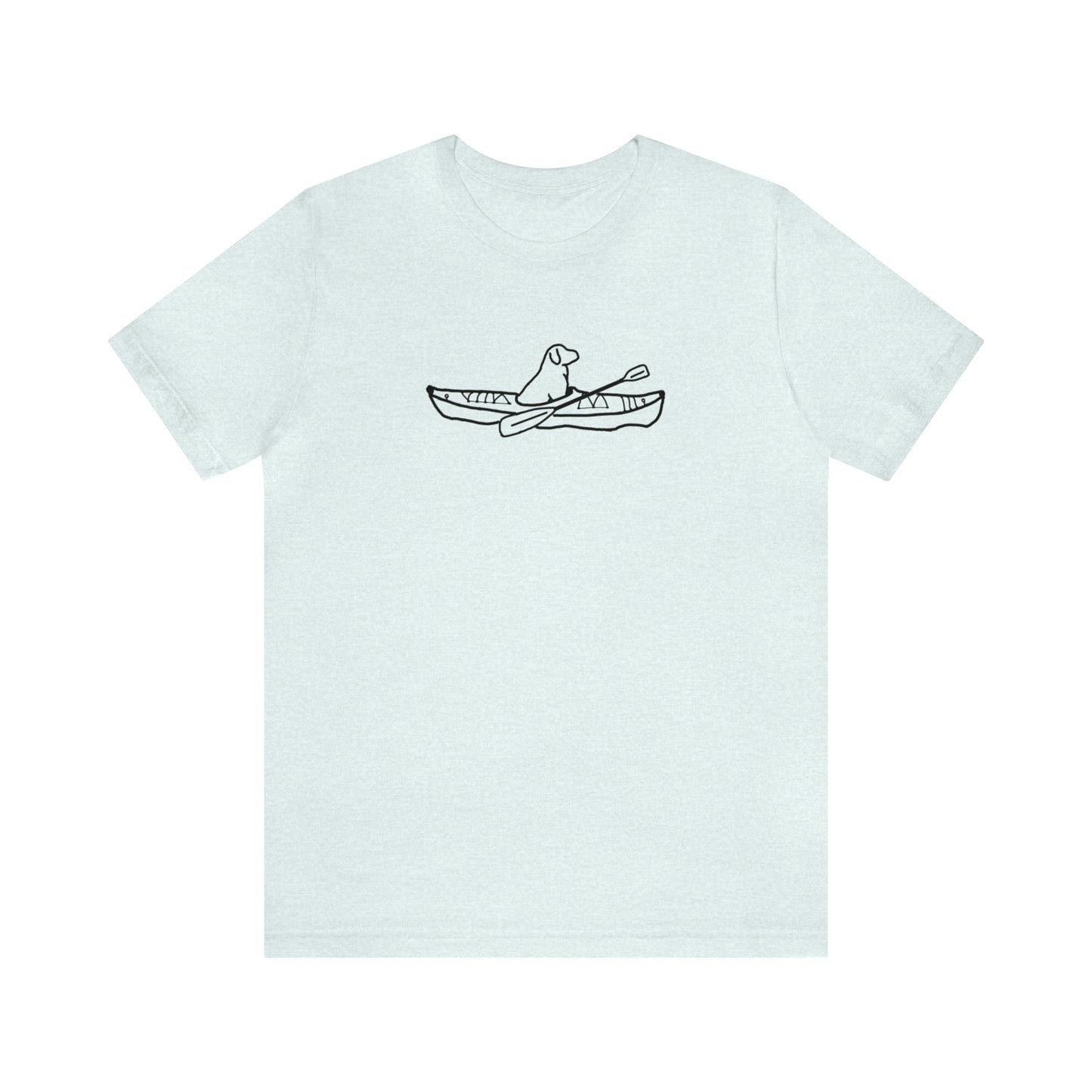 Lac LaBelle, Kayak Dog - Unisex Lightweight Short Sleeve Tee