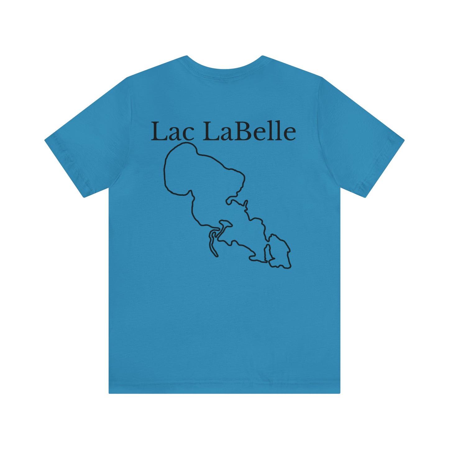Lac LaBelle, Kayak Front - Unisex Lightweight Short Sleeve Tee