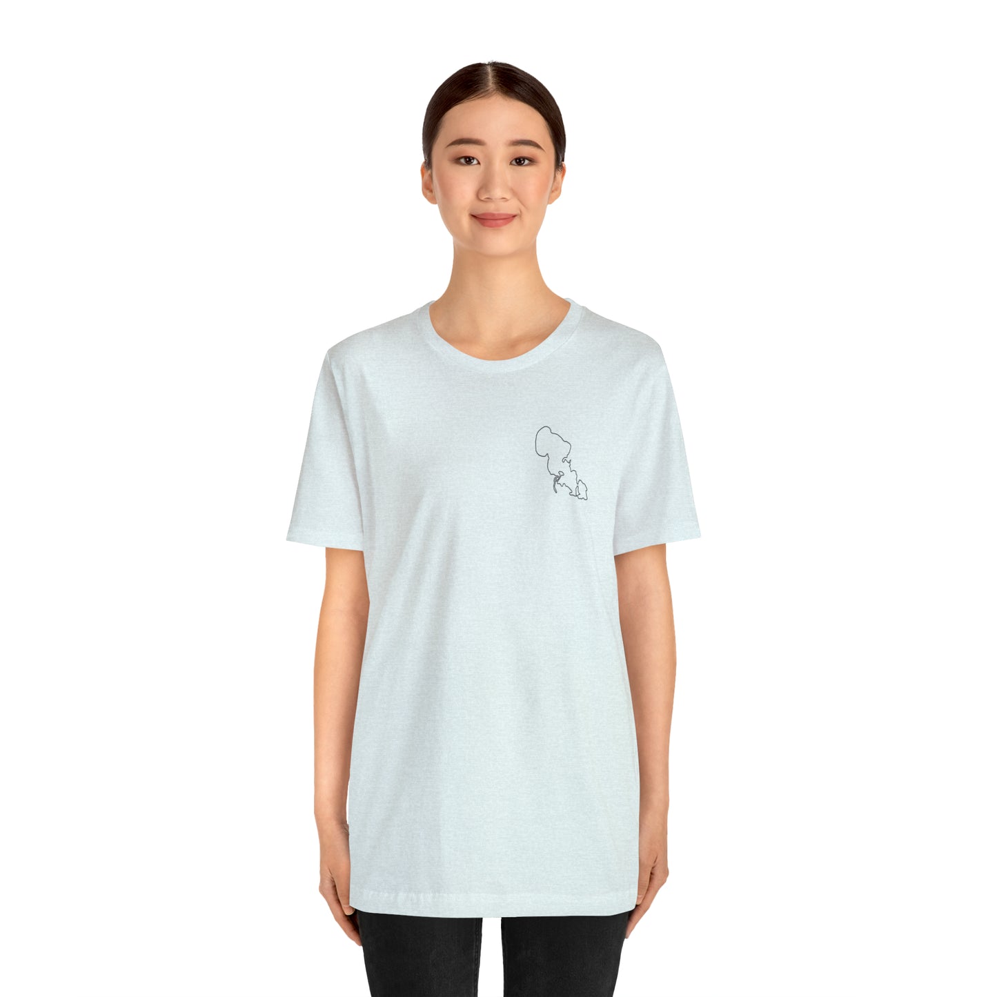 Row Boat Dog Fishing Color - Lac LaBelle Unisex Lightweight Short Sleeve Tee