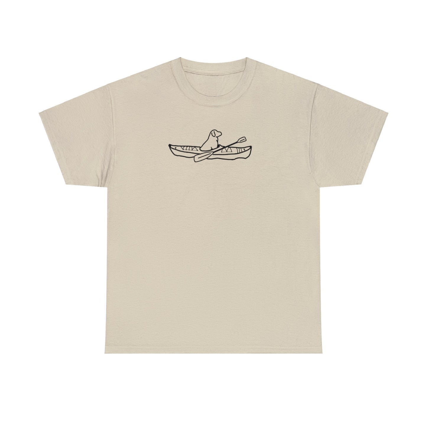 Unisex Heavy Tee Shirt - Kayak Dog