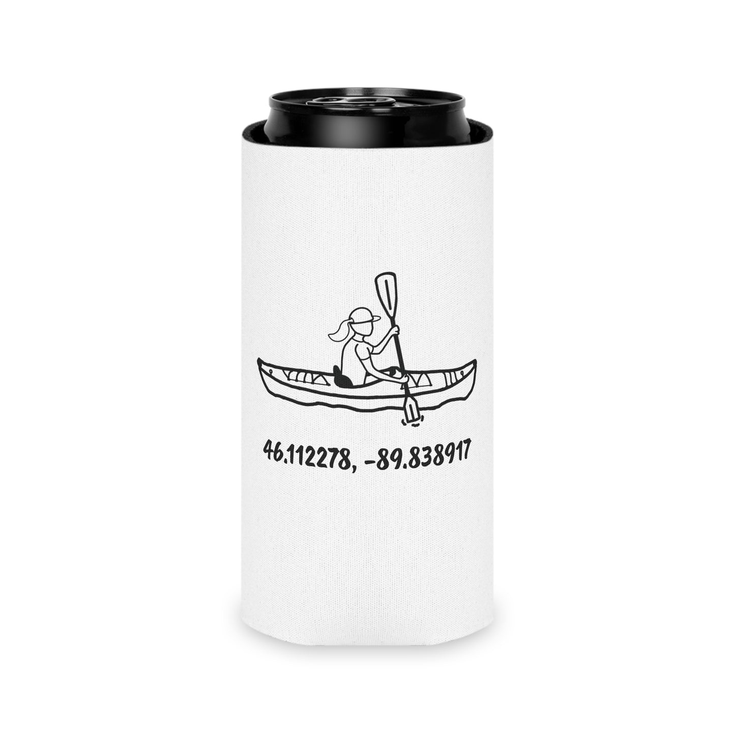 Manitowish Waters Kayak Girl CLC Can Koozie