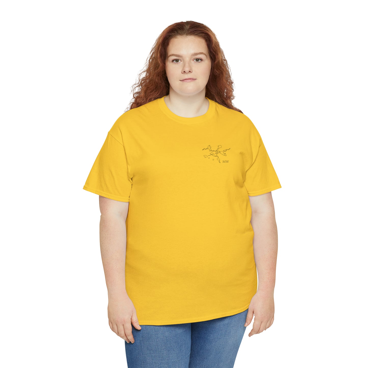Manitowish Waters Fishing Off Dock - Unisex Heavyweight Short Sleeve Tee