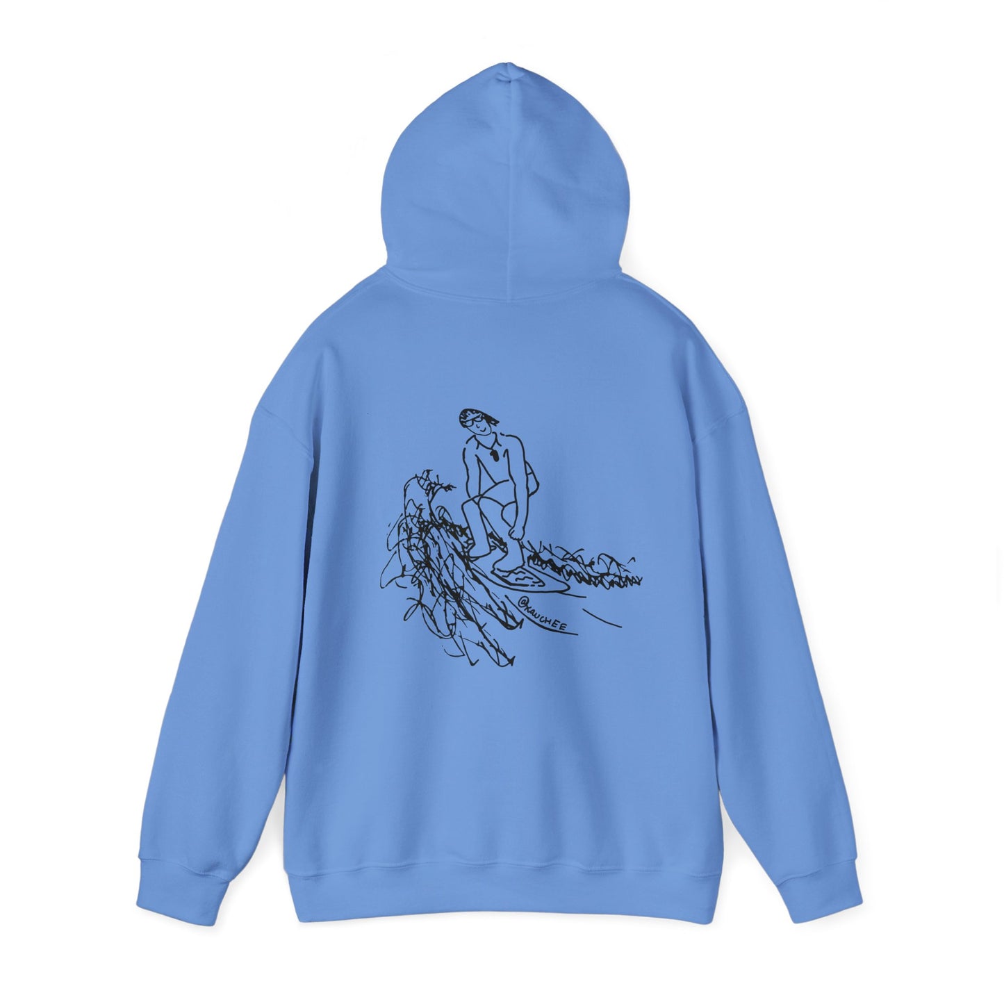 Surfing Sketch (Okauchee Lake) Unisex Heavy Blend Hooded Sweatshirt
