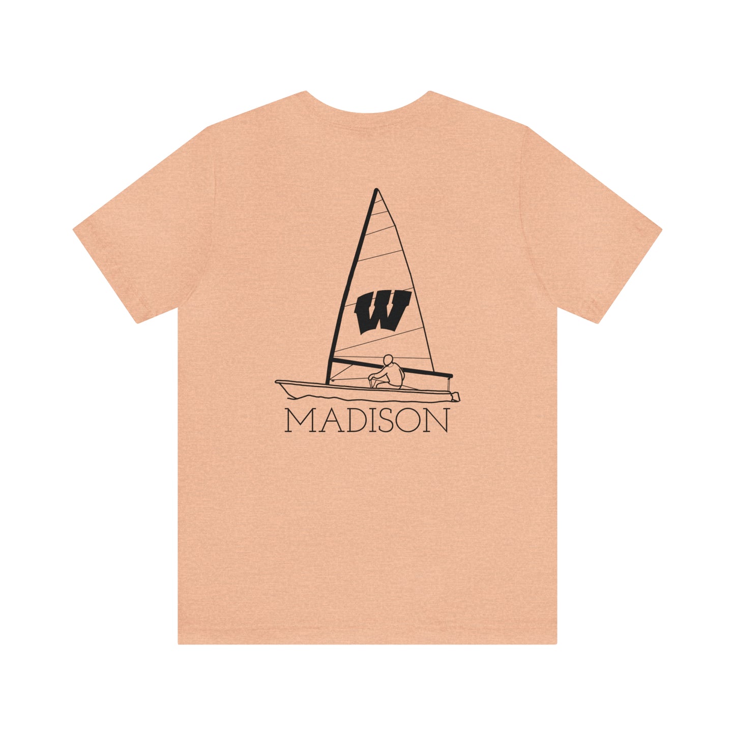 Mendota/Monona , sailboat Badger Logo - Bella & Canvas Short Sleeve