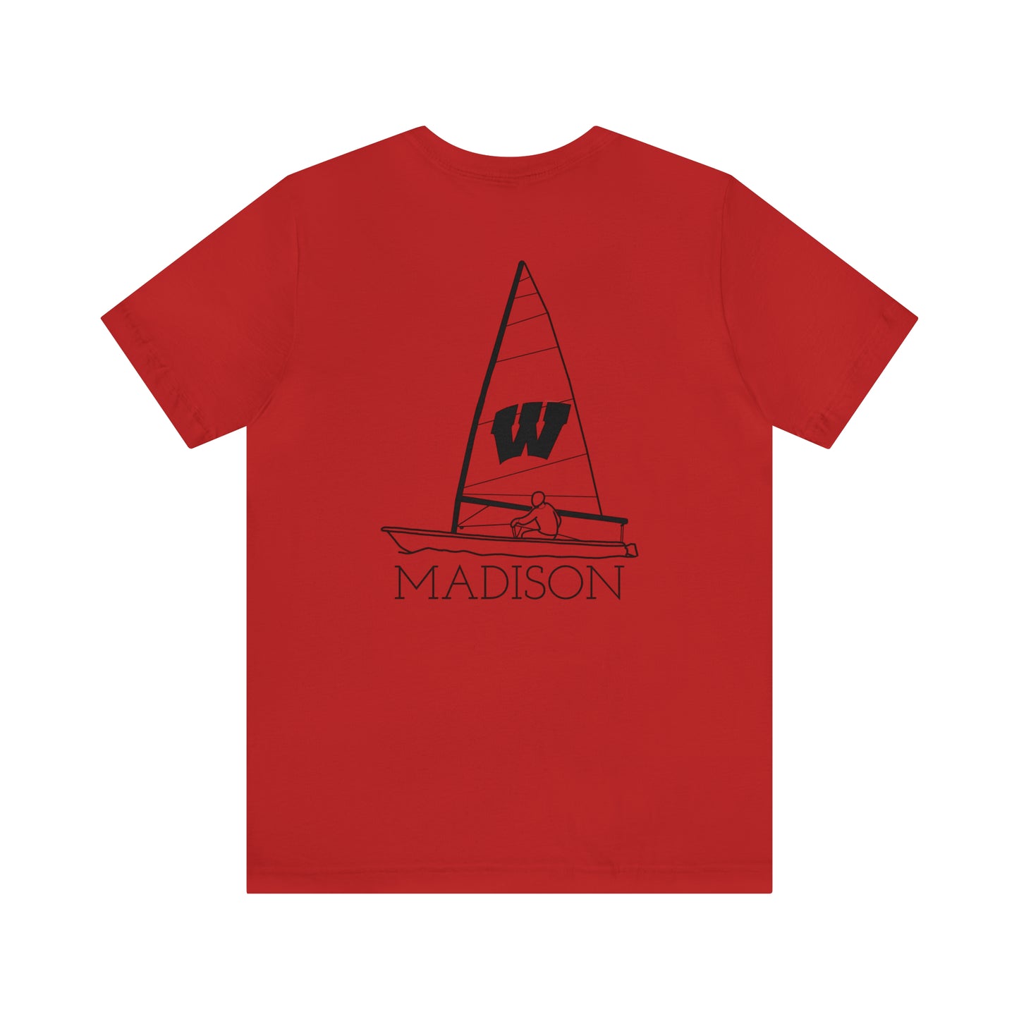 Mendota/Monona , sailboat Badger Logo - Bella & Canvas Short Sleeve
