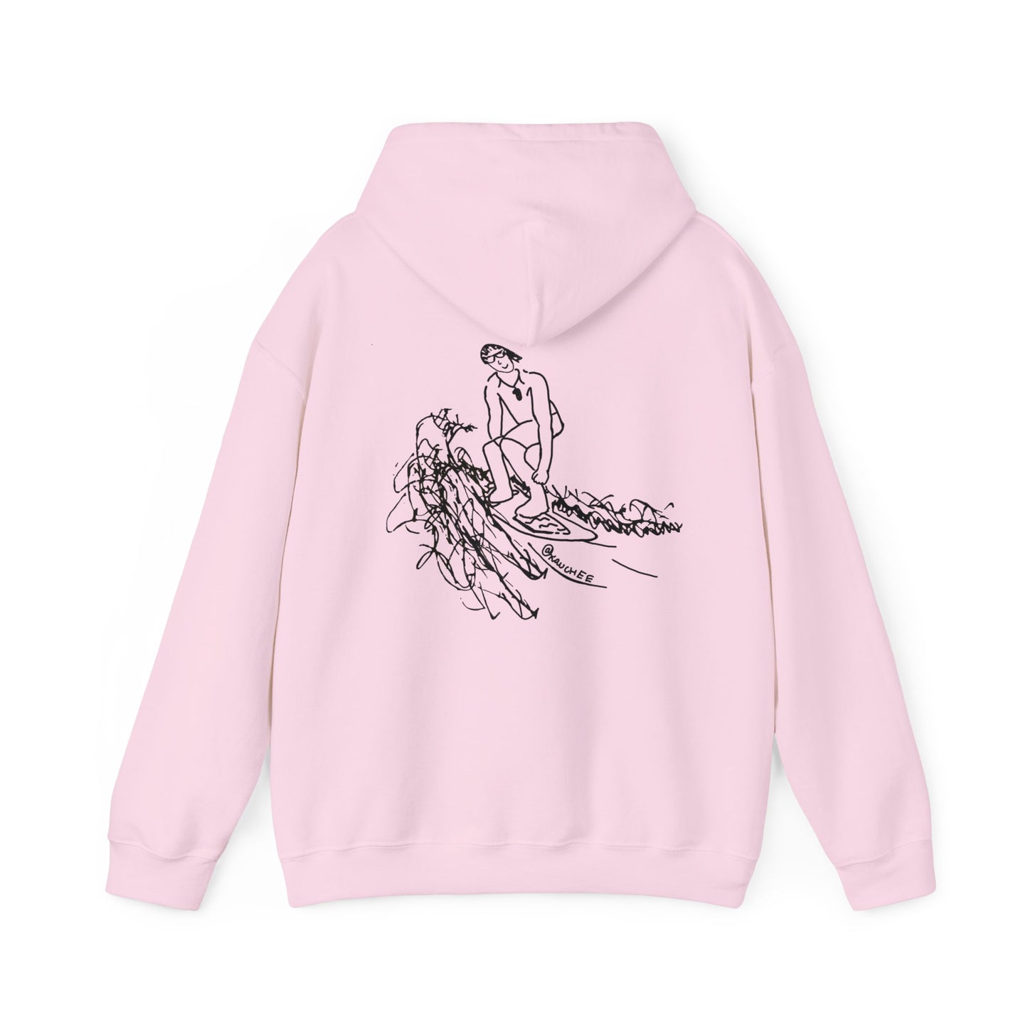 Surfing Sketch (Okauchee Lake) Unisex Heavy Blend Hooded Sweatshirt