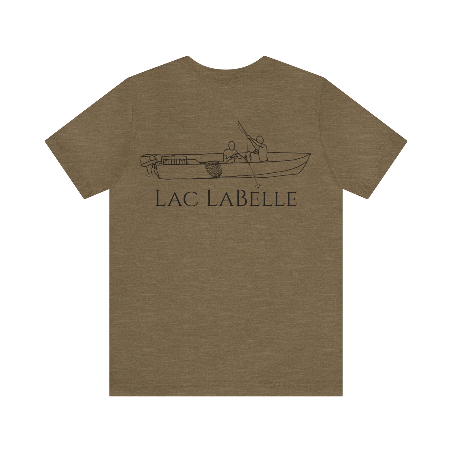 Lac LaBelle, 2 Guys Fishing - Unisex Lightweight Short Sleeve Tee